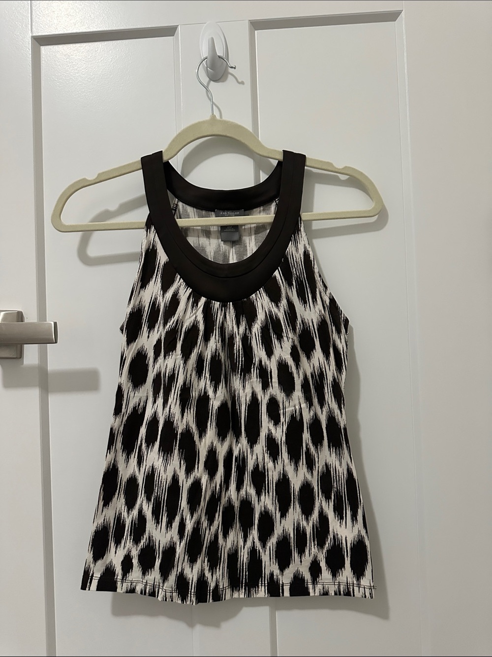 Womens Black & White Animal Print Tank Top